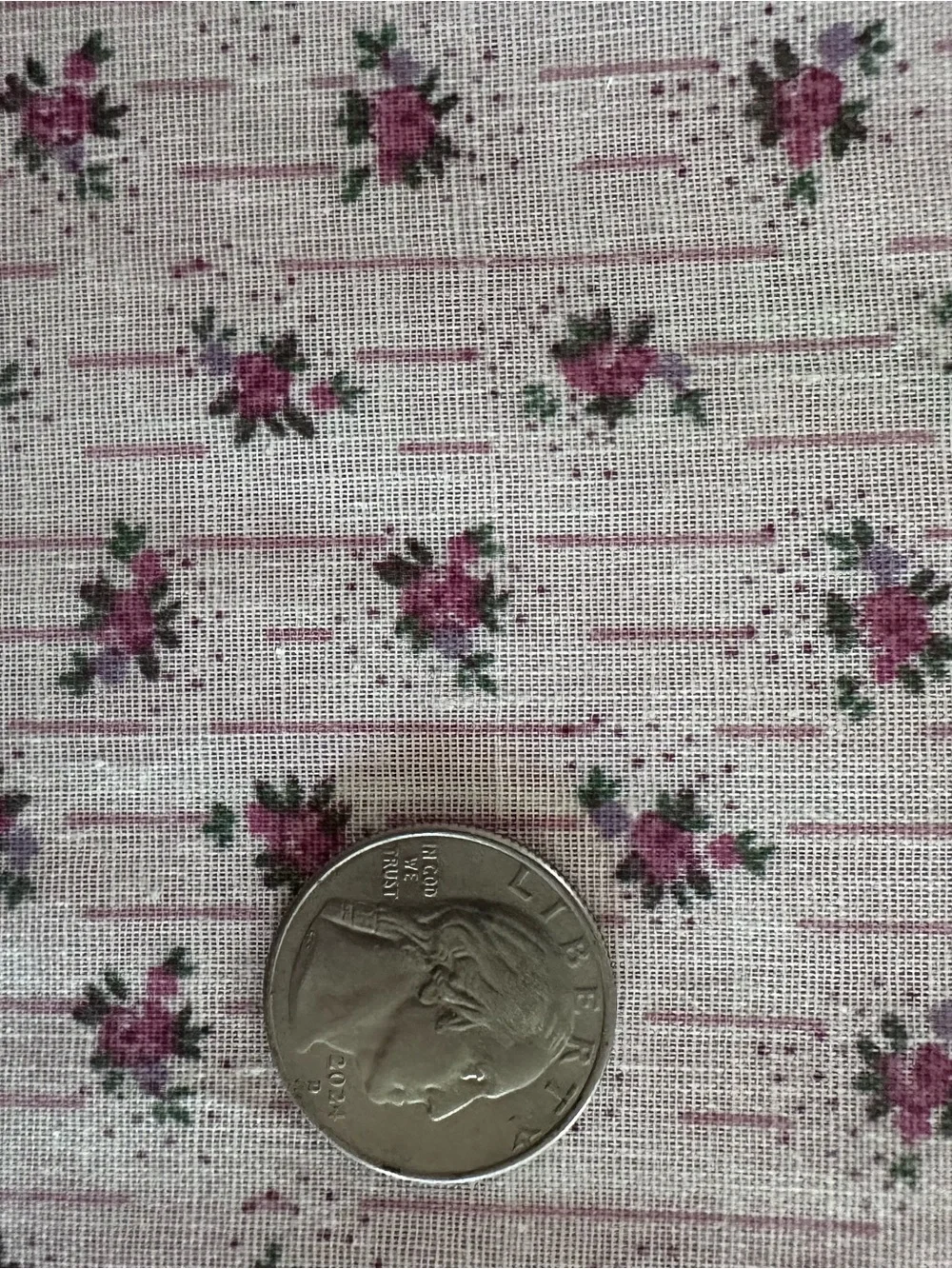 Cream Floral Micro-Print Cotton Bedding Fabric
